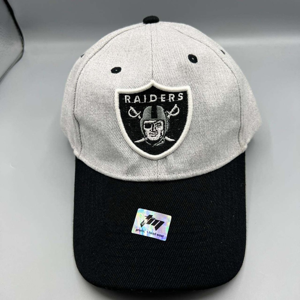 Las‎ Vegas Raiders Hat Men Gray Black Embroidered Tami Strap Back Cap